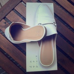 White Mules with Metal detail